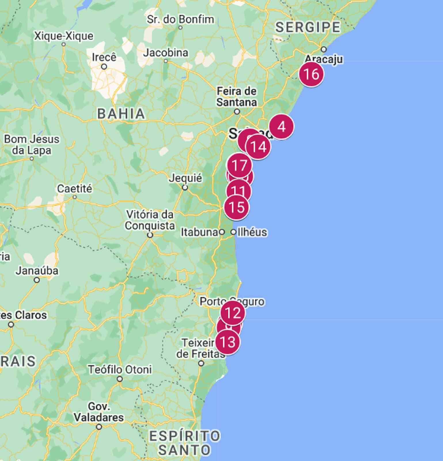 cidades litoraneas do sul da bahia