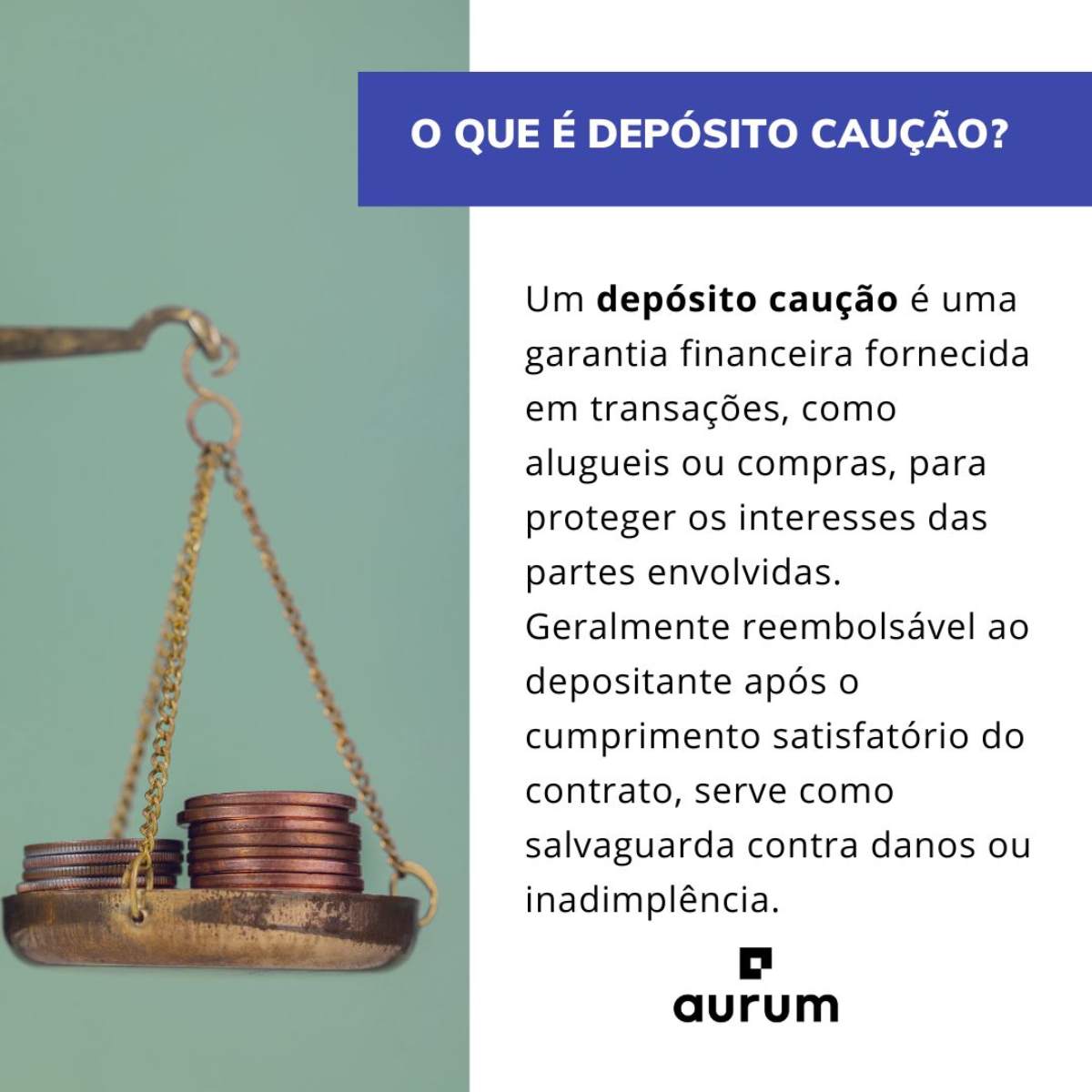 como funciona o depósito caução