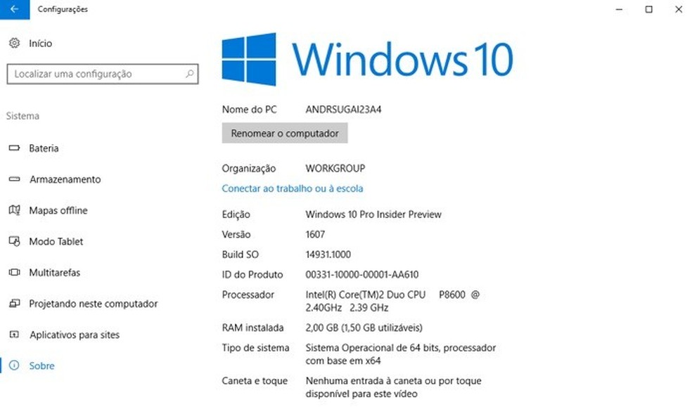como saber a configuração do meu pc