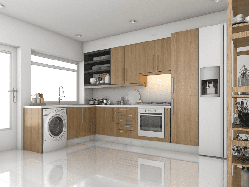 Como escolher o piso ideal para cozinha e lavanderia integradas