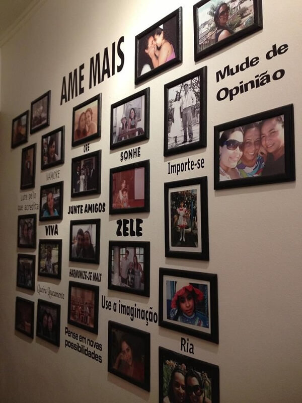 decoração de parede com fotos