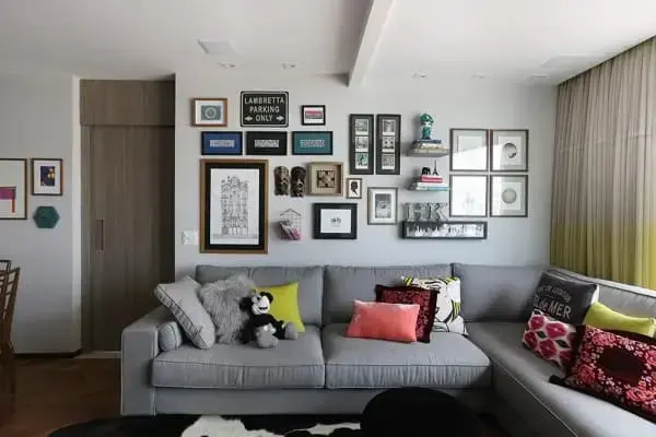 decoração de parede com fotos