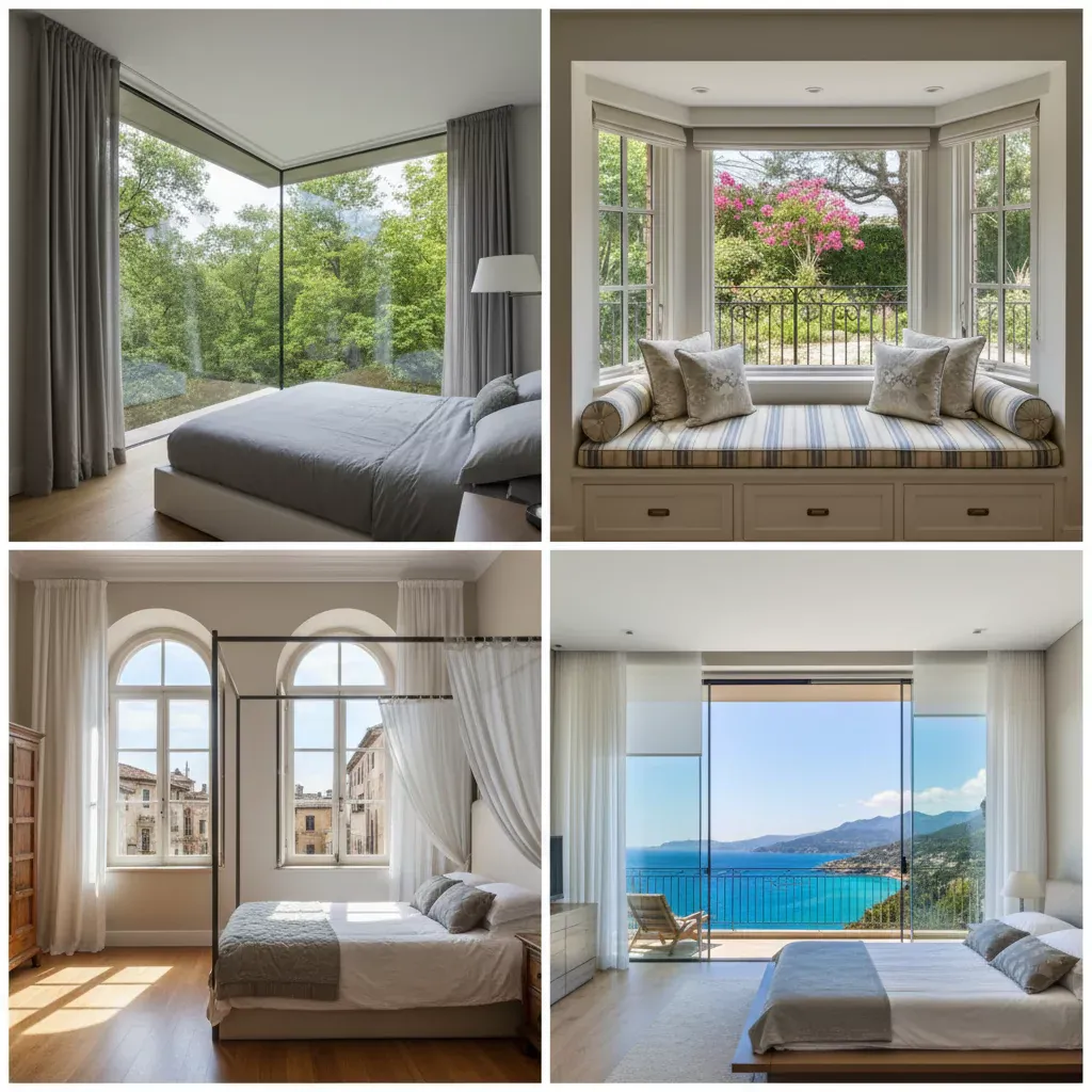 decoração de quarto com janelas de alumínio