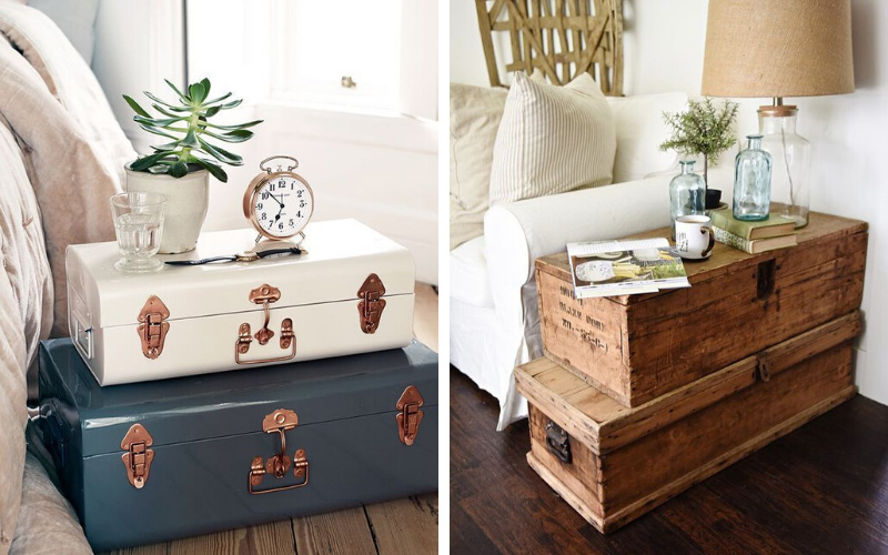 decoração de quarto com mala de viagem retrô