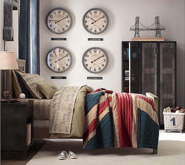 decoração de quarto com mala de viagem retrô