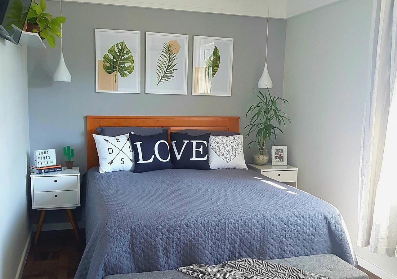 decoração de quarto de casal pequeno