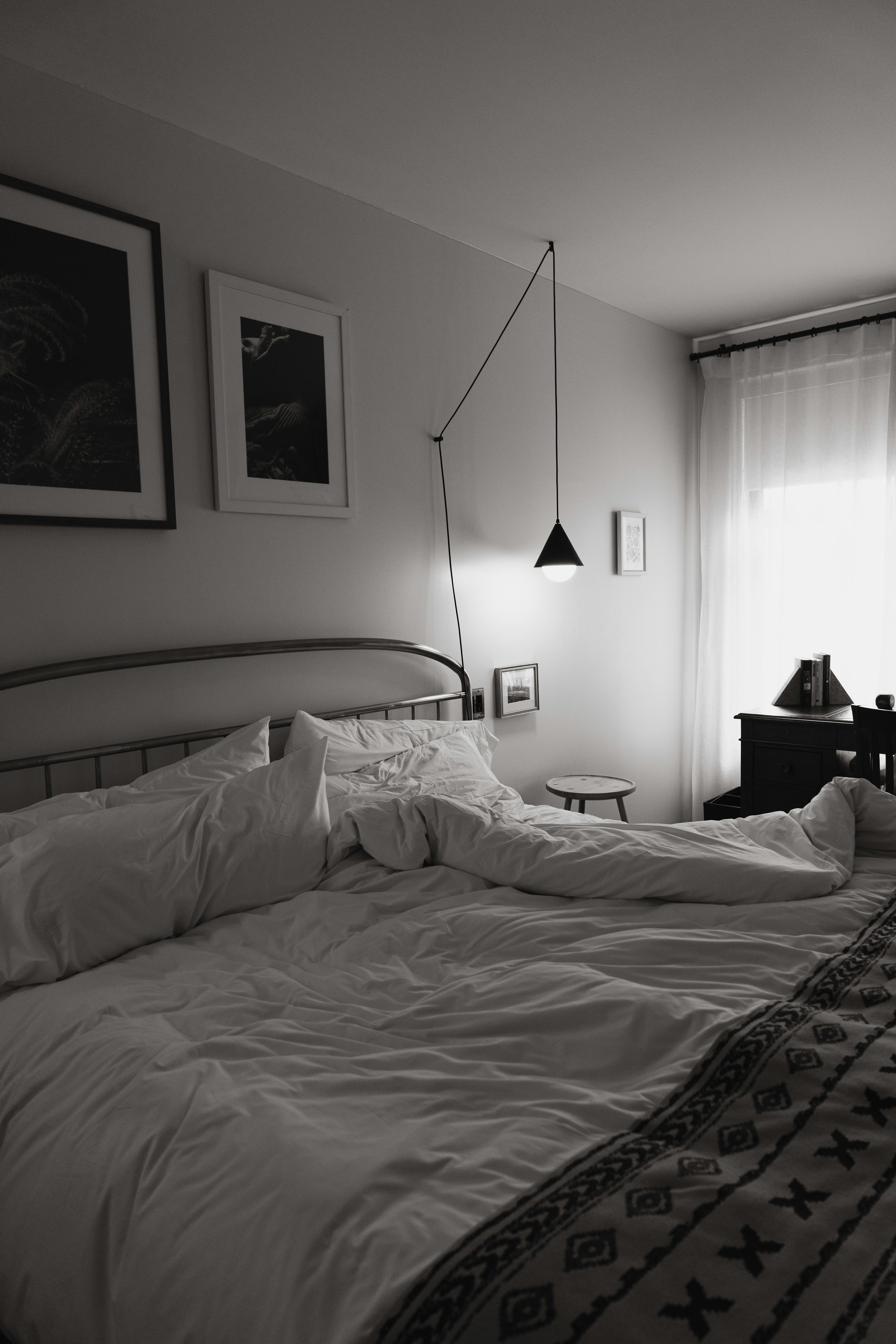 fotografias em preto e branco quarto