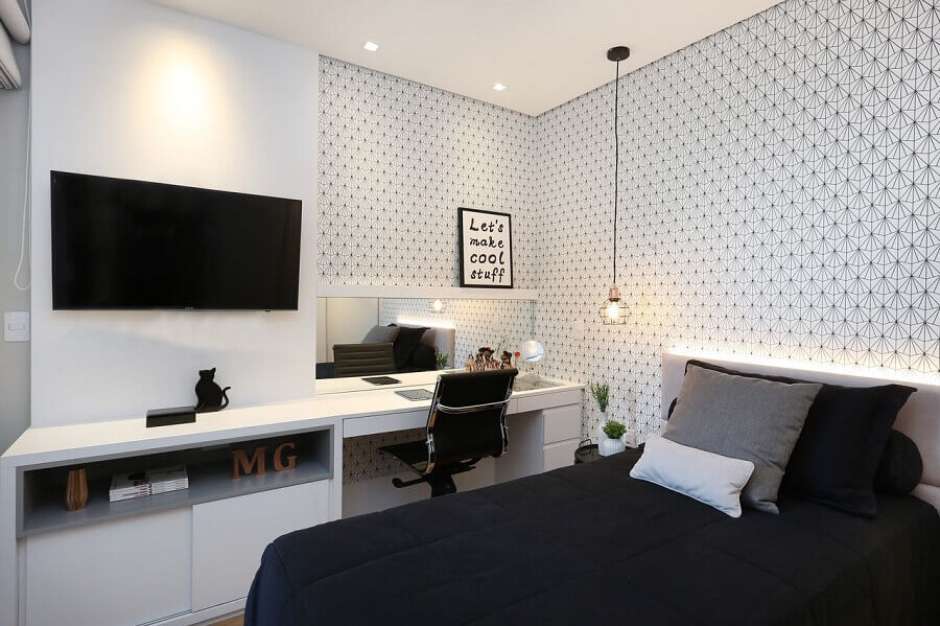 fotografias em preto e branco quarto