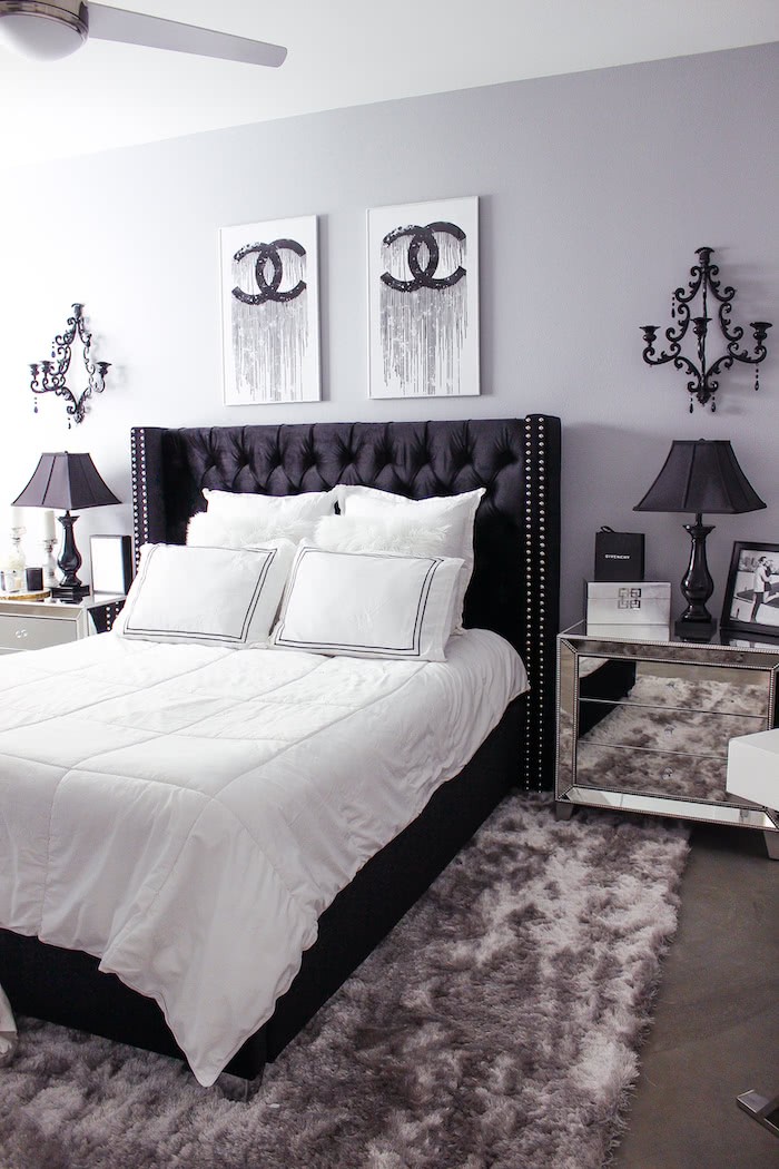 fotografias em preto e branco quarto