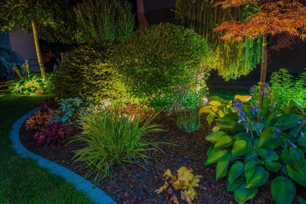 iluminação de jardim