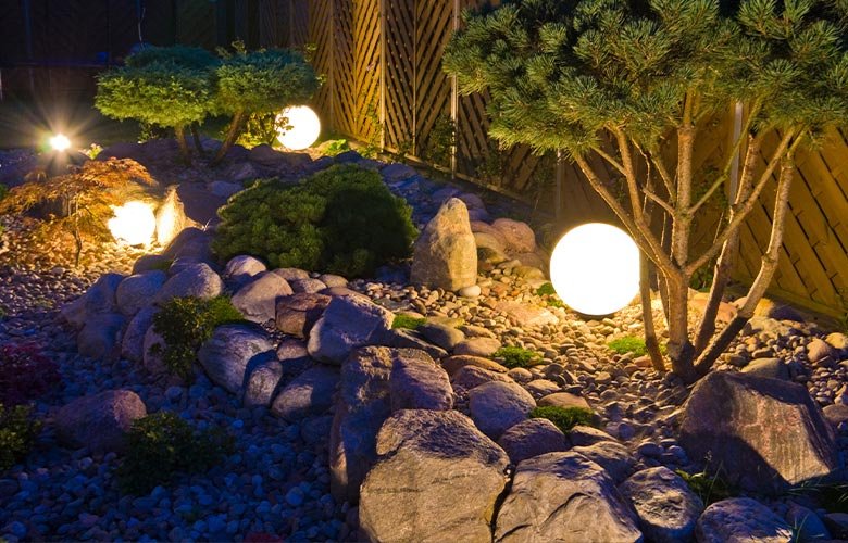 iluminação de jardim