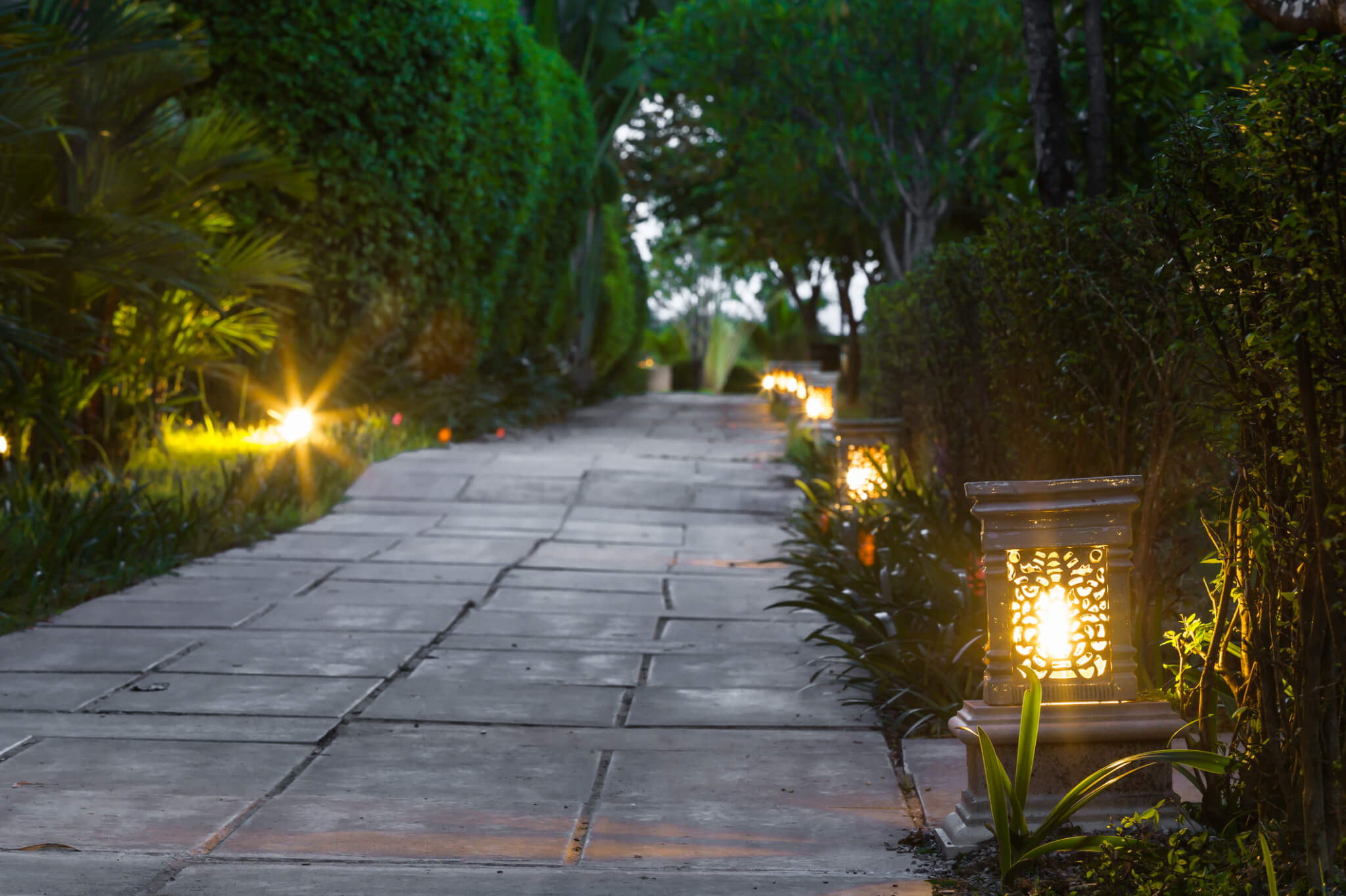 iluminação de jardim