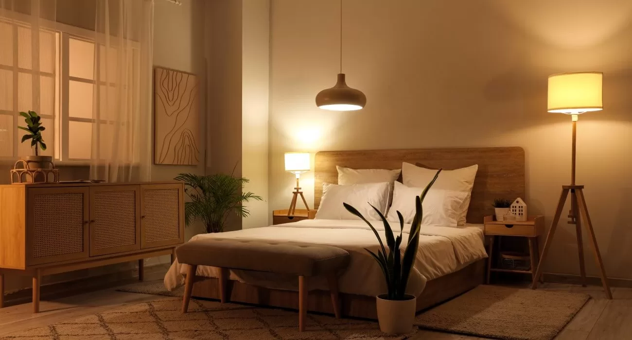 iluminação quente para quarto