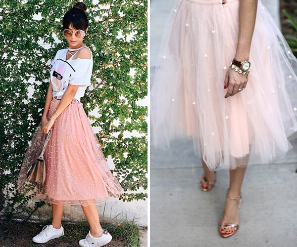 looks com saia de tule