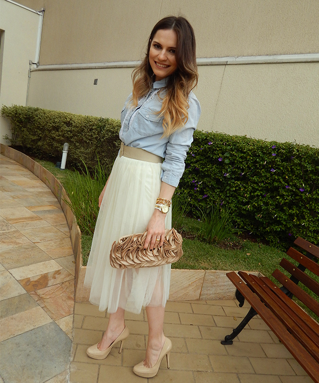 looks com saia de tule