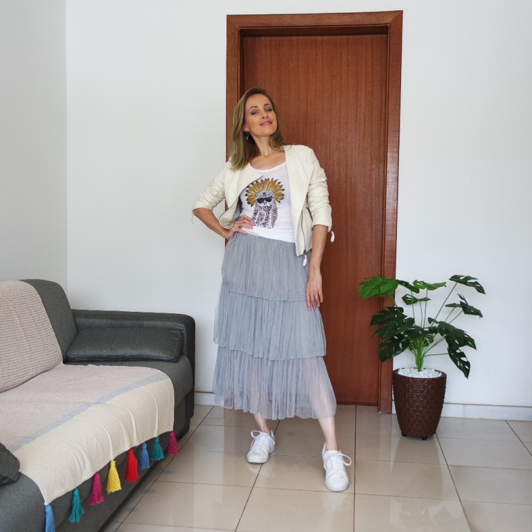 looks com saia de tule