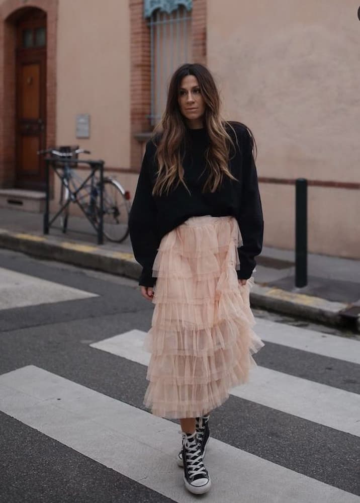 looks com saia de tule