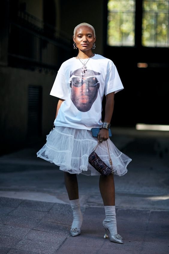 looks com saia de tule