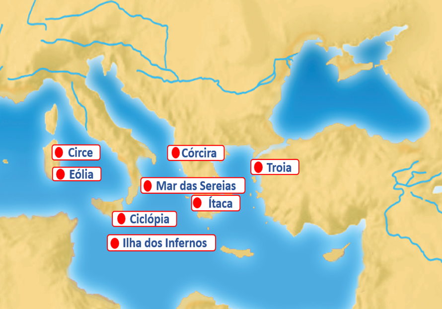 mapa viagem