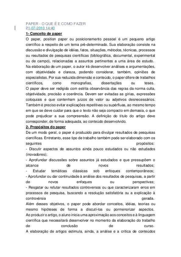 o que é um paper acadêmico