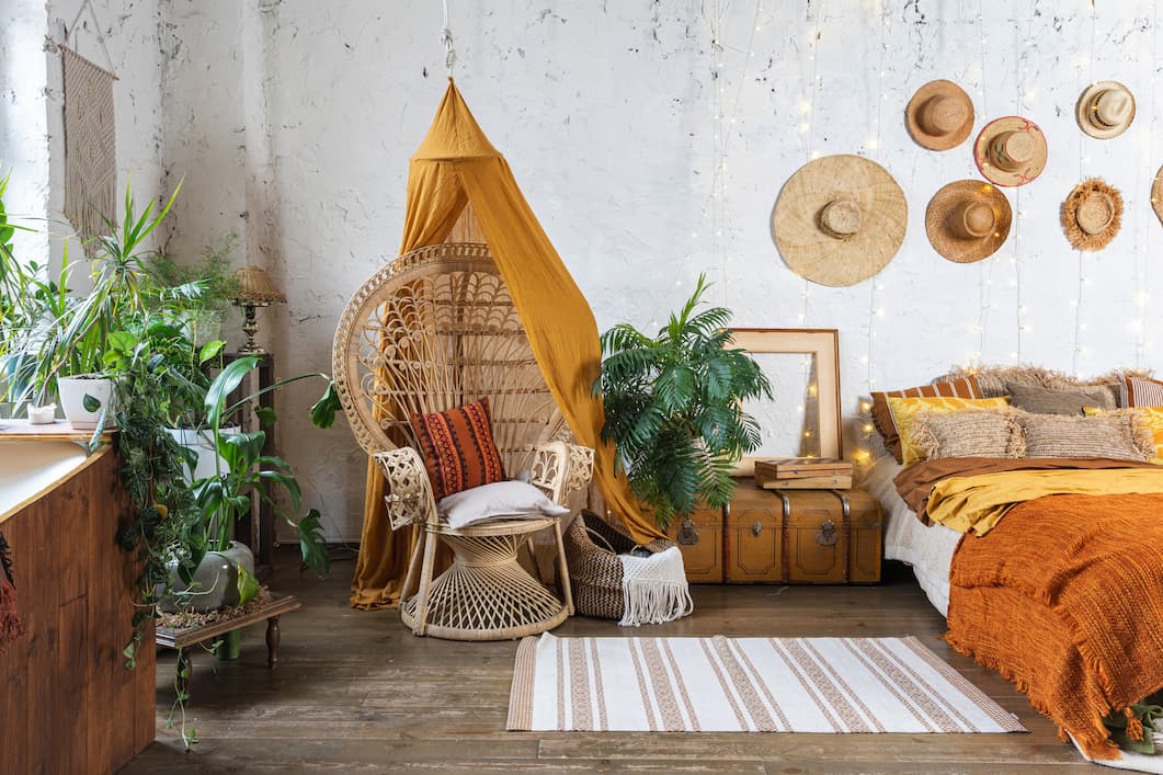 quarto boho minimalista