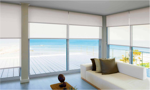 quarto com automação de cortinas