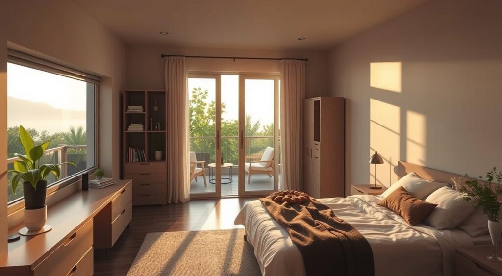 quarto com ventilação natural otimizada