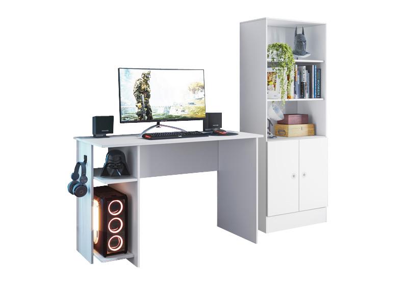 quarto gamer branco e rosa
