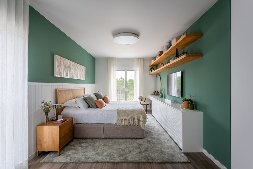 quarto verde sálvia decoração