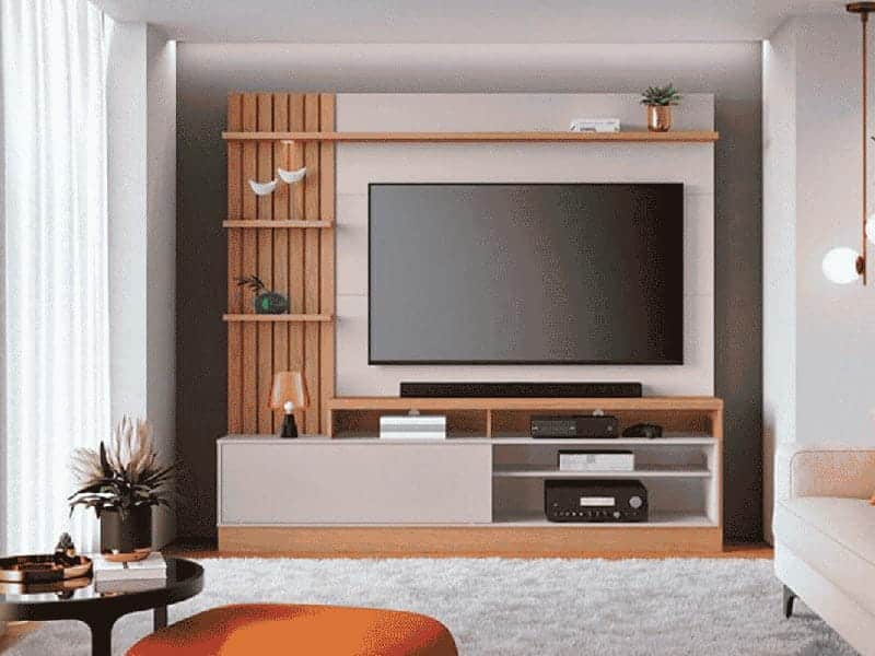 TV e Sofá para Salas Pequenas