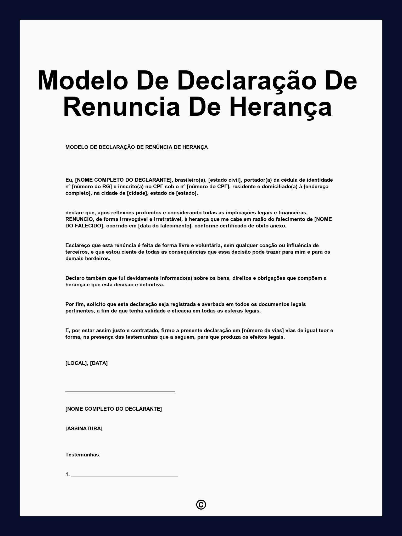 Renúncia de Herança