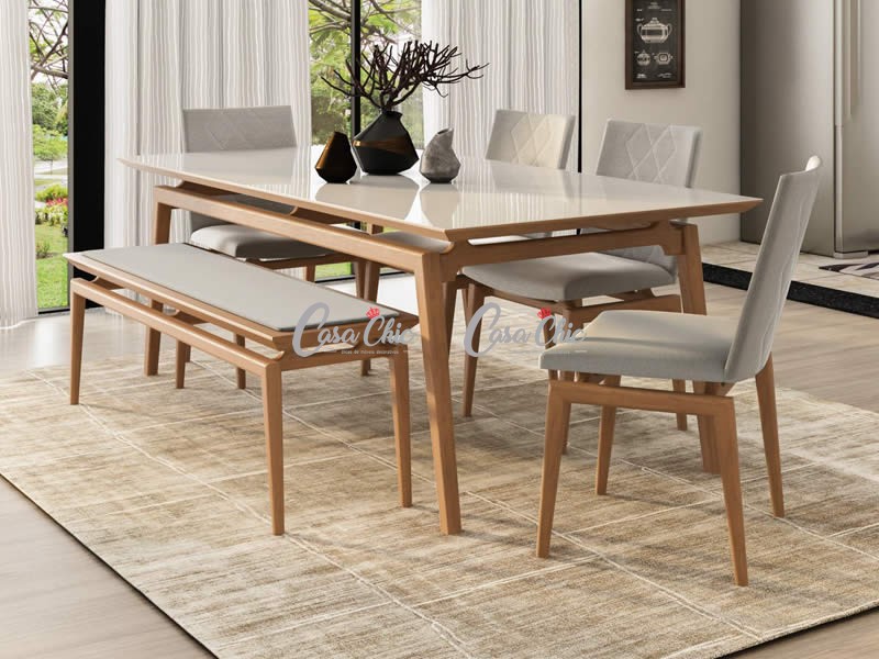 Estilos de bancos para mesa de jantar: do rústico ao moderno