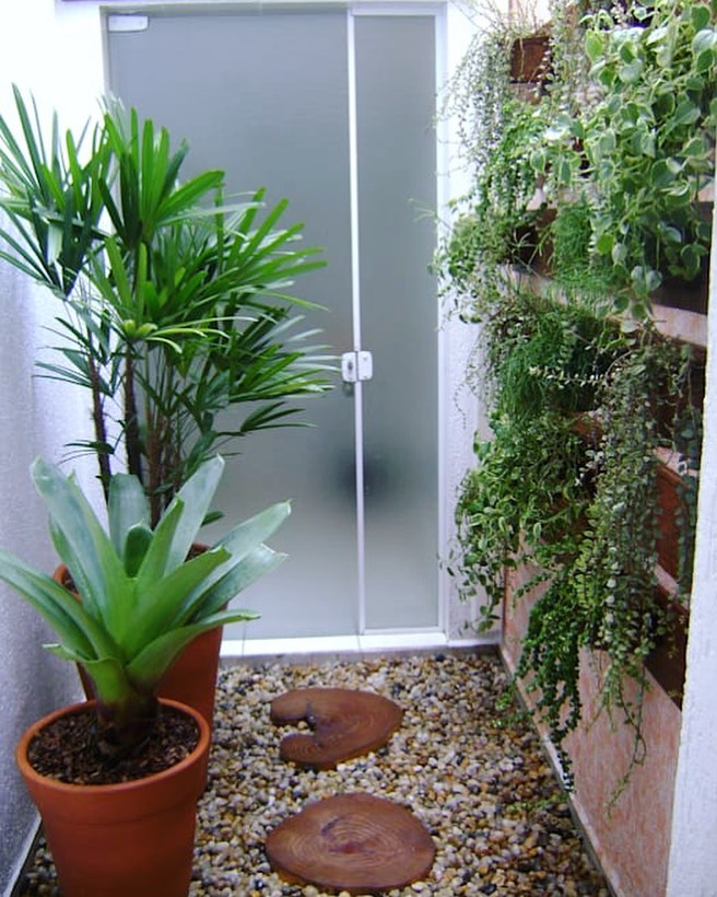 banheiro com jardim de inverno