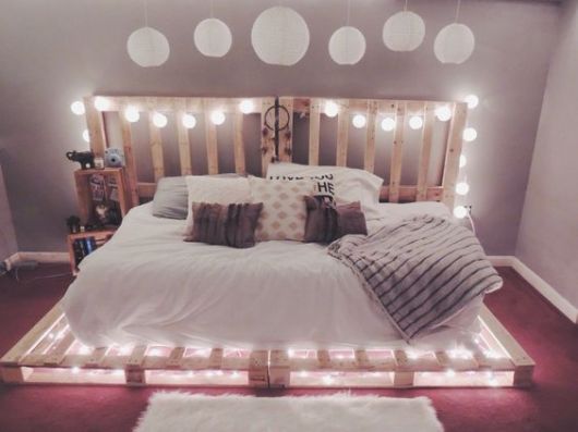 cama flutuante com led