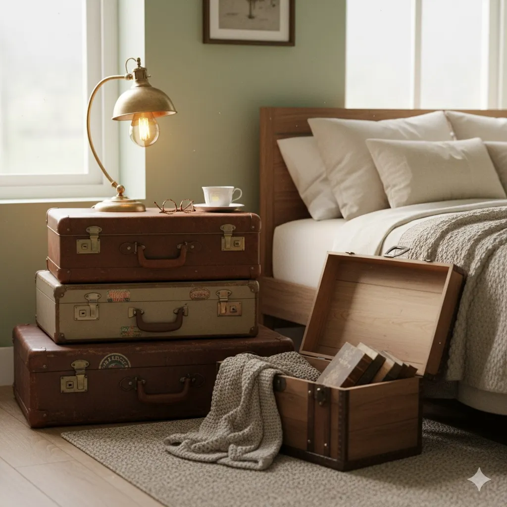 quanto custa decorar quarto com malas antigas