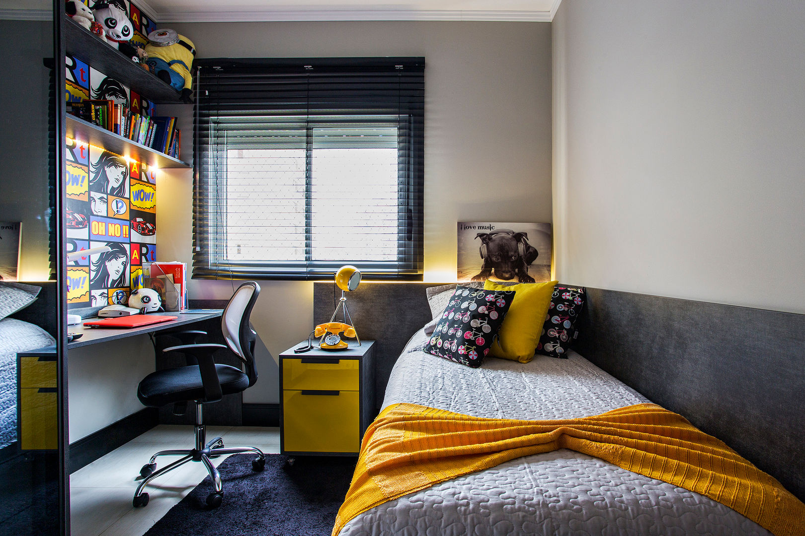 decoração de quarto de adolescente masculino