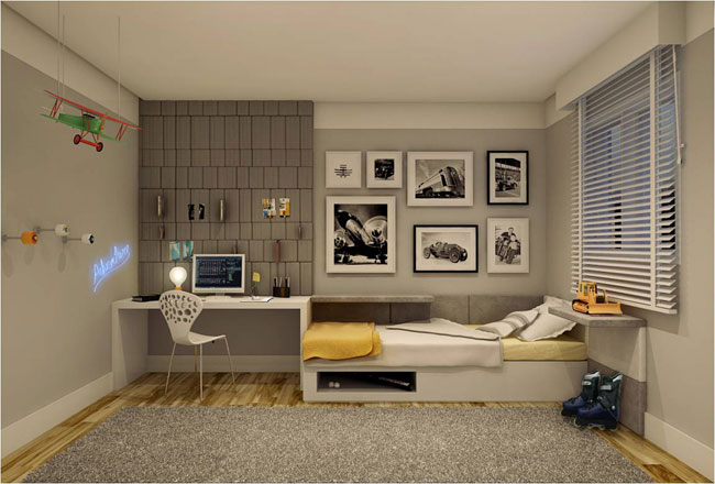 quarto adolescente masculino moderno vs industrial