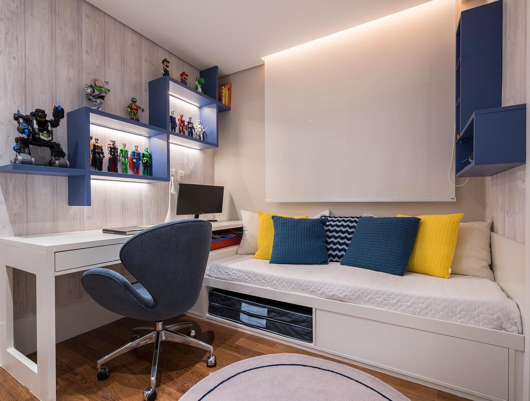 decoração de quarto de adolescente masculino