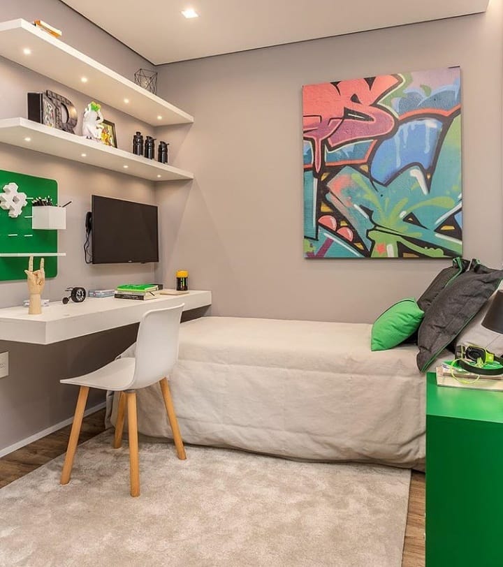 quarto adolescente masculino moderno vs industrial