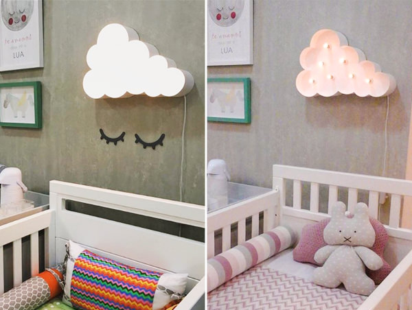 ideias de decoração quarto de bebê nuvem simples