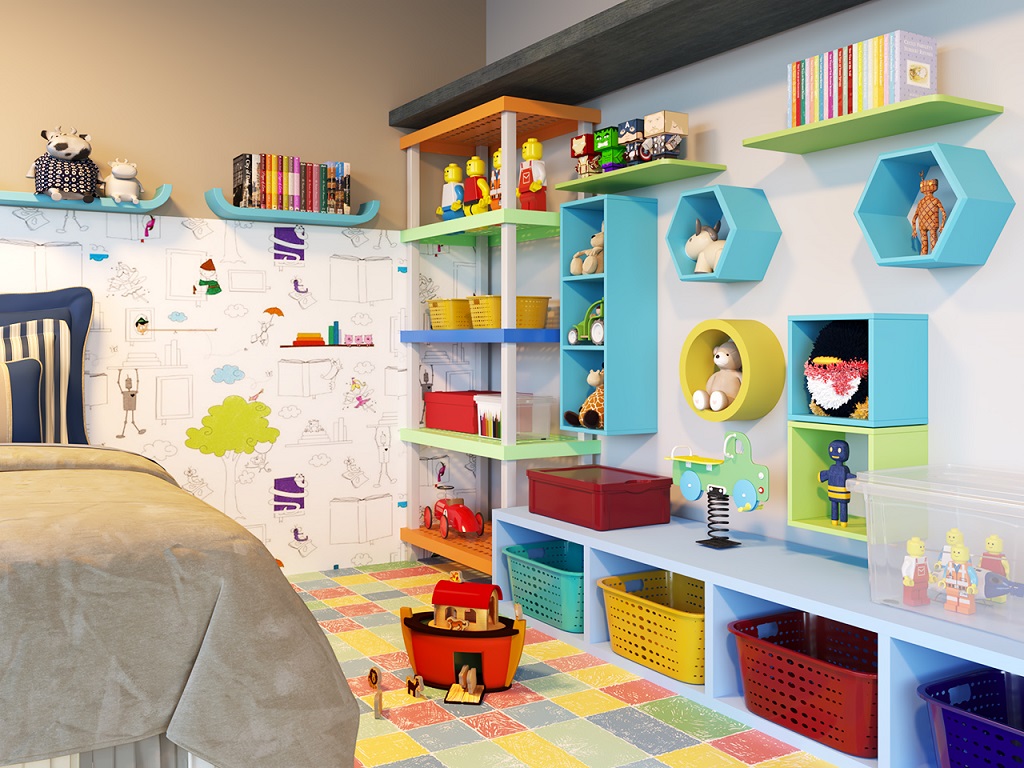 papel de parede infantil geométrico
