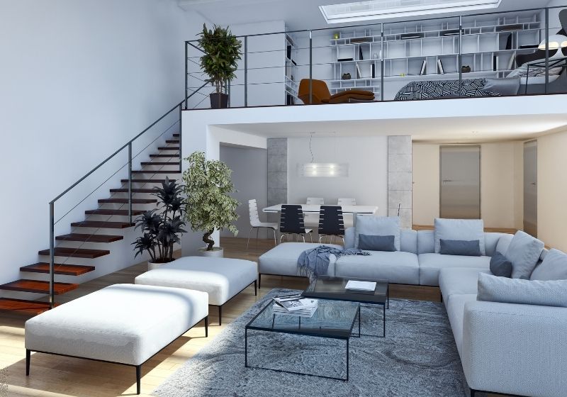 sala pé direito duplo vs sala pé direito simples