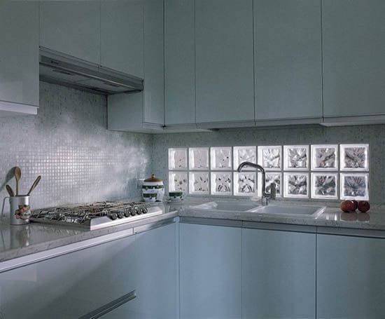ideias de luminárias de bloco de vidro para sala