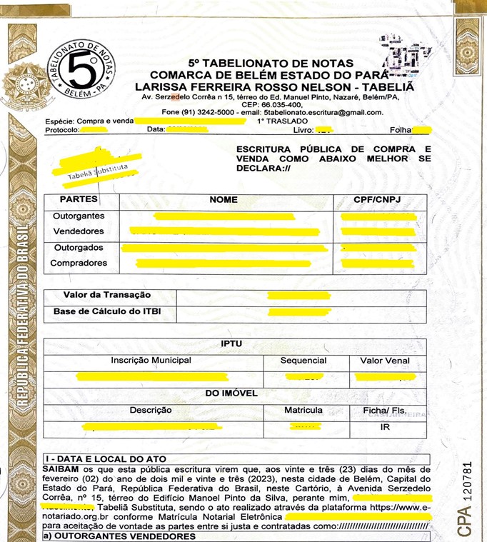 o que é escritura pública de imóvel