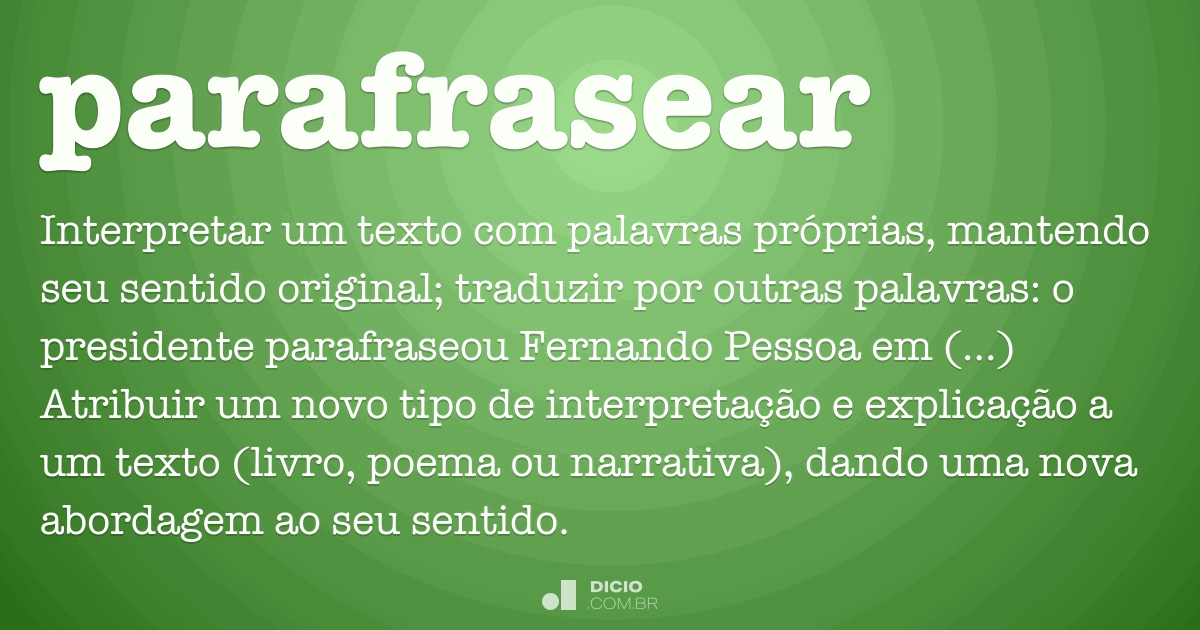 o que é parafrasear um texto