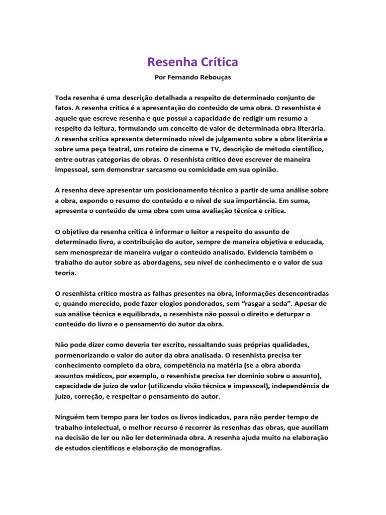 o que é resenha