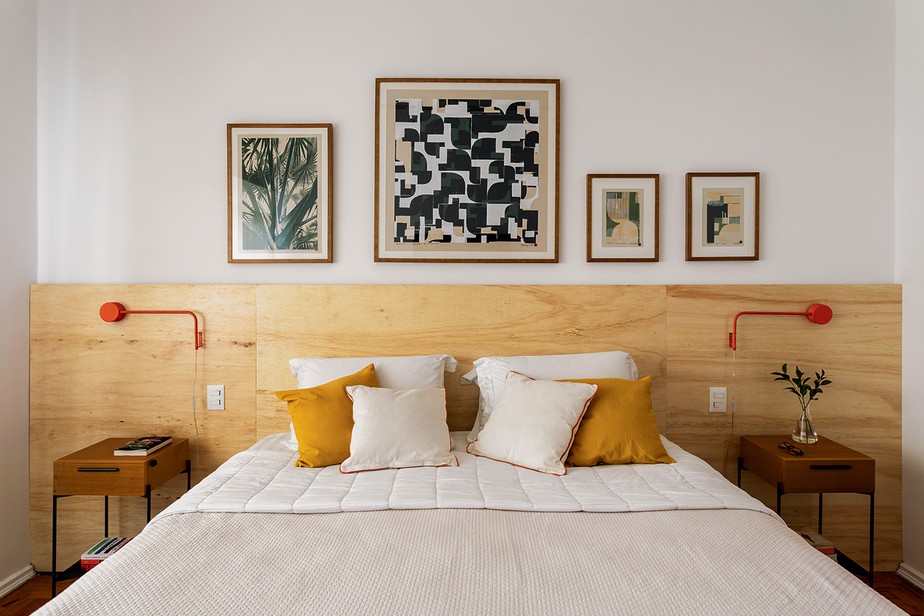inspiração parede de destaque quarto pequeno