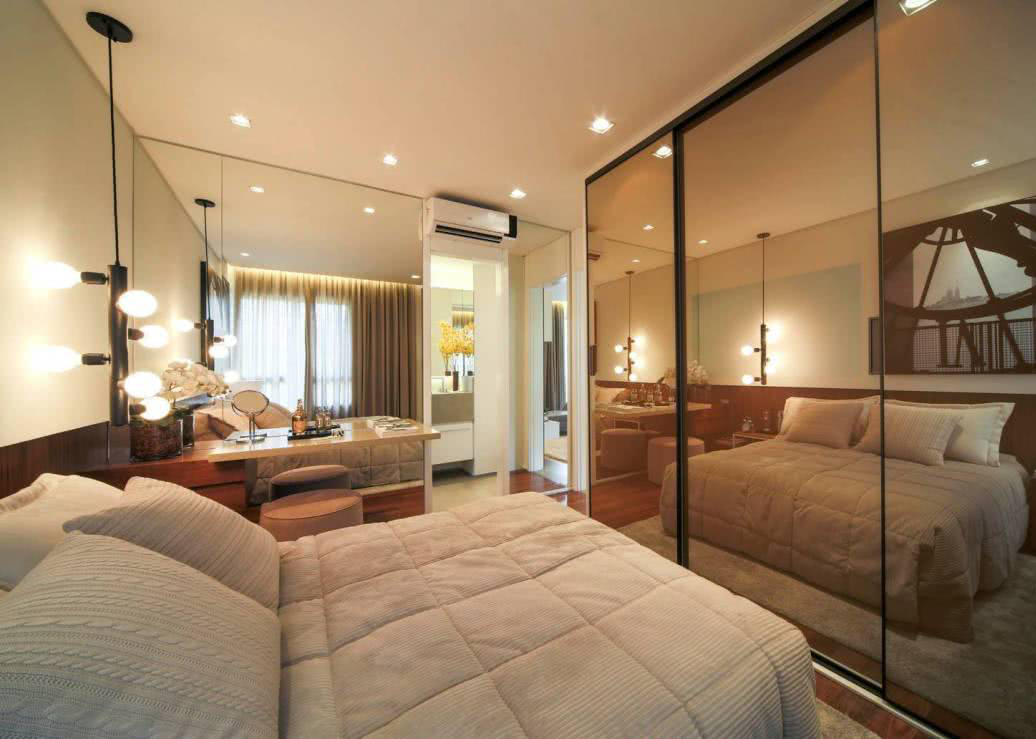 erros comuns ao usar móveis espelhados no quarto
