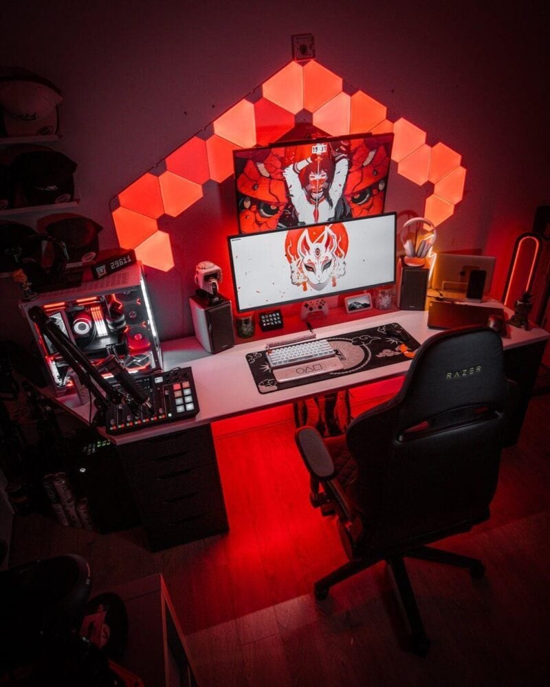 erros comuns ao decorar quarto gamer preto e vermelho
