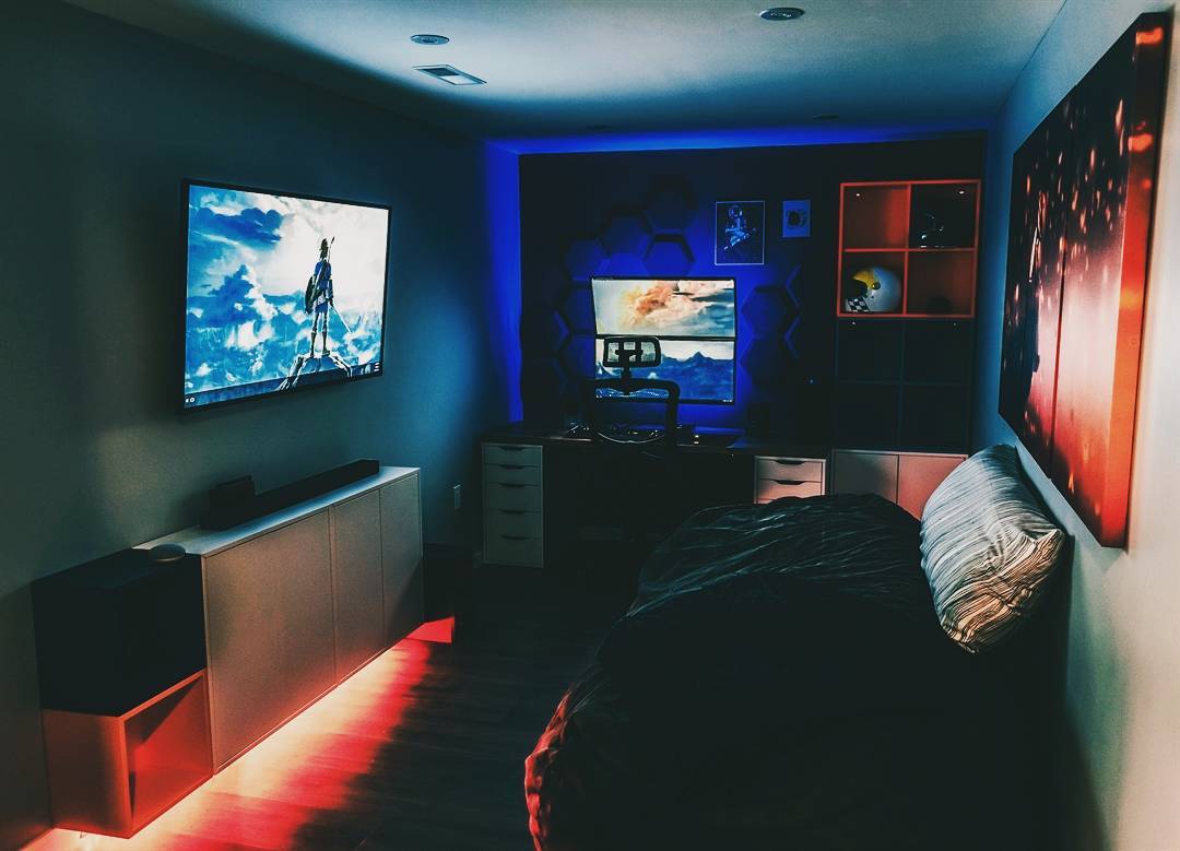 erros comuns ao decorar quarto gamer preto e vermelho